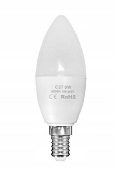 Żarówka  E14 230V 9W świeczka biała ciepła